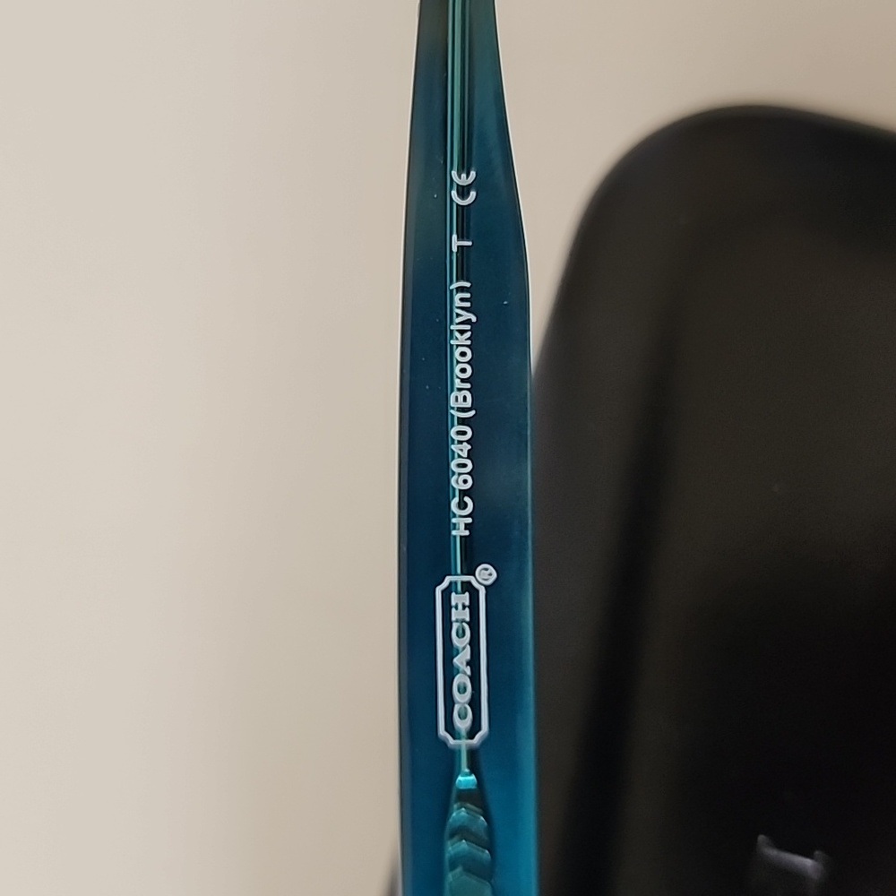NEW Coach Tortoiseshell Teal Brooklyn Eyeglasses Antiglare Computer Lenses +1.00 - Picture 6 of 10